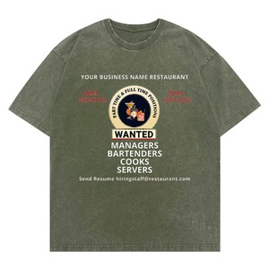 2026 Toptan Unisex Örme Tişört Yıkanmış Kumaş Özel Baskı İstiyorum İşçi Alıyorum Baskılı Üst - Product Image 3