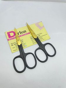 Nouveaux petits ciseaux de manucure enduits de couleur noire avec Logo personnalisé ciseaux à sourcils en acier inoxydable durables pour les soins personnels - Product Image 3