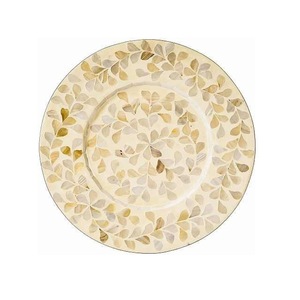 Plaque de charge incrustée d'os de bois Design Qualité exclusive Forme ronde Show Under Plate - Product Image 3