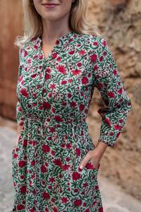Vestido de Algodón Hecho a Mano Roselani, Algodón Puro, Moda Ética, Ropa de Verano - Product Image 5