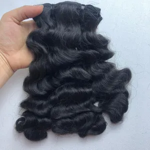 Wholesale price human Hair double drawn Human hair extensions steam curly fumi curly burmese curl