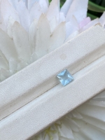 Aigue-marine naturelle carrée de 6mm, pierre aigue-marine à facettes pour la fabrication de bijoux 1.00 carat