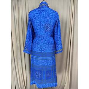 Recycled Silk Sari Women's Kimono Boho Chic Vintage <b>Beach</b> Cover Dress Lounge <b>Robe</b> for Resort Wear Regal Gypsy House <b>Robe</b> - Product Image 4