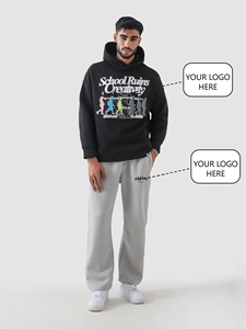 New Arrival Casual Wear cotton blended Men's Puff Printing Hoodie Custom Design Oversized Streetwear Fashion Hoodie - Product Image 3