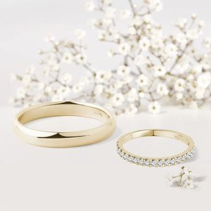 Classic Design <b>Couple</b> <b>Ring</b> Solid 925 Sterling Silver Gold Plated Women Eternity Band Engagement <b>Ring</b> Cubic Zircon Prong Setting - Product Image 2