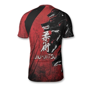 เสื้อกีฬาแขนสั้นรัดรูประบายอากาศได้ดีผ้ากันชื้นแบบเย็บเสริมกันเหงื่อเหมาะสำหรับการจับ BJJ และเล่นกีฬา - Product Image 6