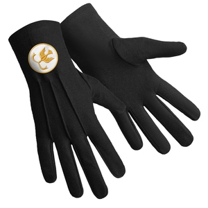 Gants de l'ordre du cercle d'or en coton noir avec emblème doré Gants en coton doux confortables à vendre Accessoires maçonniques - Product Image 2