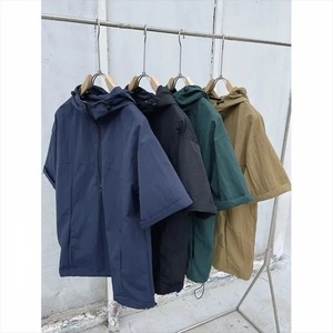 Ensemble de vêtements de sport pour hommes, respirant, en polyester/coton, avec fermeture éclair, décontracté, t-shirt et short, grande taille, été, séchage rapide, uni - Product Image 4