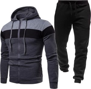 ชุดวอร์มสองชิ้นของผู้ชายชุดออกกำลังกายผ้าฟลีซสำหรับใส่ได้ทั้ง100% และฤดูหนาว - Product Image 4