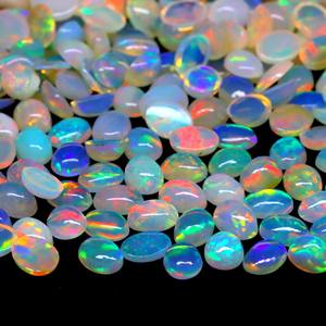Cabochons d'opale éthiopienne naturelle pierres précieuses en vrac pour la fabrication de bijoux 3x5,4x6,5x7,7x9mm forme ovale d'opale de feu multicolore en gros - Product Image 5