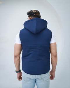 เสื้อแจ็กเก็ตแขนกุดขนเป็ดหนากันลมมีฮู้ดสำหรับผู้ชายฤดูหนาวออกแบบได้ตามต้องการ - Product Image 2