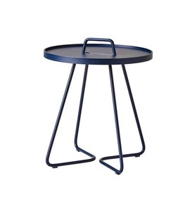 Lightweight Aluminum <b>Side</b> <b>Table</b> with a Strong Base Ideal for Indoor Spaces Needing <b>Compact</b> and Durable Furniture - Product Image 1