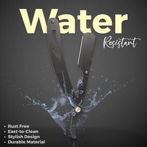 Rasoir droit Rasoirs à lame unique pour hommes Rasoir professionnel à bord droit Acier inoxydable Noir - Product Image 2