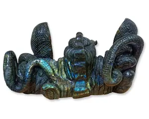 Statue SHIVA en Labradorite naturelle de qualité supérieure, sculptée à la main, reiki spirituel et pierres de guérison, CHAKRA du troisième œil