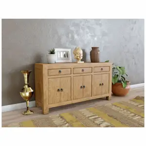 देवदार देहाती Sideboard, फर्नीचर, लकड़ी, 3 दरवाजे और दराज 134x80x46 cm तुर्की में किए गए