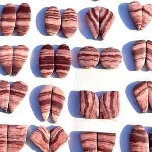 Natural Red Zebra Jasper Gemstone Pair Lot Wholesale Cabochon High Quality - Product Image 4