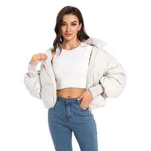 Design haut de gamme femmes hiver doudoune nouveau Style court vers le bas motif à carreaux col montant grande taille respirant doudoune - Product Image 2