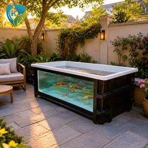 Bassin à poissons en fibre de verre (FRP) à <span class=keywords><strong>prix</strong></span> d'usine avec grande fenêtre de visualisation en verre, bassin à carpes koï pour balcon extérieur, jardin et décoration intérieure - Product Image 2