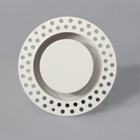 Diffuseur de plafond rond sans cadre de 160 mm, grille d'aération encastrable sans bordure pour grandes pièces