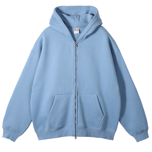 Venta al por mayor Unisex Fleece Zip-Up Hoodie 250 Gsm Solid Zipper Regular Oversized Clothing Print French Terry Crop Essentials - Product Image 5