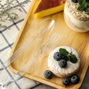 Juego de Tenedores y Cucharas Desechables - PLA/PS/Bagazo/PP/PHA a Granel, Ecológicos, Biodegradables, Reciclables, Aptos para Alimentos, Libres de BPA, para Fiestas - Product Image 6