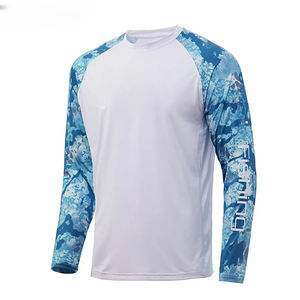 เสื้อตกปลาแขนยาวมีฮู้ดสำหรับผู้ชายผ้าโพลีเอสเตอร์แห้งเร็ว UPF 50ระบายอากาศได้สำหรับกลางแจ้ง - Product Image 6