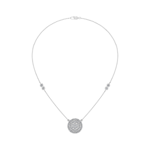 950 platino redondo VVS Moissanite Cluster colgante collar de joyería fina de moda para mujeres OEM ODM colgantes hechos en la India - Product Image 1