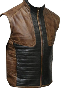 Gilet de moto en cuir professionnel fait à la main Faites votre propre nouveau gilet en cuir respirant élégant pour les hommes - Product Image 1