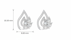 Women's 14K Gold & Natural Minimalist <b>Teardrop</b> Cluster Diamond <b>Studs</b> <b>Earring</b> - Product Image 2