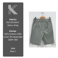 Shorts d'été décontractés respirants écologiques de qualité supérieure 52% coton 45% lin 3% élasthanne Taille mi-haute Shorts extensibles