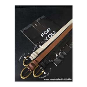 Ceinture pour femme à boucle ovale 3 pièces, ceinture pour pantalon, ceinture pour veste, ceinture pour chemise, ceinture pour robe - Noir-brun-beige - Product Image 1