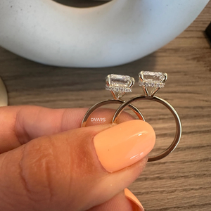 Anillo de compromiso de diamante cultivado en laboratorio de corte esmeralda de lujo para mujer, joyería fina de boda VVS Clarity F-Type Color IGI certificado - Product Image 2