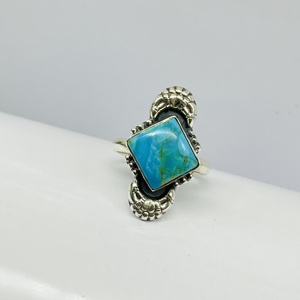 Anillo de turquesa natural, anillo de Plata de Ley 925, anillo de boda, anillo de diseñador, hermoso anillo hecho a mano, anillo de moda, Ideas de regalo - Product Image 3