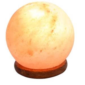 Himalayan Carved Rock Salt <b>Lamp</b> <b>Ball</b> Shape with Eco-Friendly Wooden Base & Screw for Feng Shui & Angel Styles Sian Enterprises - Product Image 5