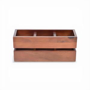 High quality Best Selling Metal Utensils Holder for Kitchen Counter Top wooden Organizer Three Compartment - Product Image 4