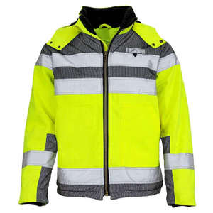 Hi Vis Chaqueta reflectante de seguridad para el trabajo Chaqueta de seguridad de invierno Logotipo personalizado Impresión 3M Chaquetas reflectantes de seguridad para la construcción - Product Image 1