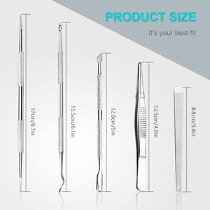 Kit professionnel de curettes et limes à ongles en acier inoxydable double extrémité pour le traitement des ongles incarnés et les soins des pieds - Product Image 3