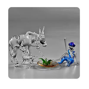 Cheval de style populaire avec plante Meilleur art et figurines en verre disponibles à la quantité en vrac - Product Image 6