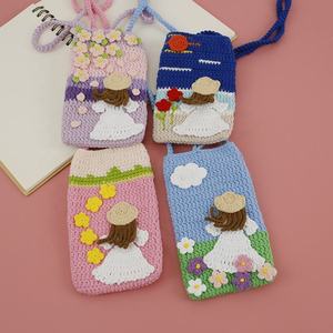 Sac pour petite fille au crochet, style peinture à l'huile, en fil de coton laitier 100% tissé à la main, motif dessin animé mignon, accessoire de mode créatif et culturel - Product Image 1