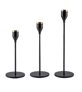 3pcs Bougeoirs coniques en métal Centres de table pour décoration de table de mariage Salle à manger et Halloween-Décorations de mariage élégantes - Product Image 6