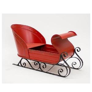 Trineo Navideño de Hierro de Color Rojo, Decoración Navideña, Porta Dulces, Trineo Navideño de Metal para Decoración de Mesa - Product Image 1