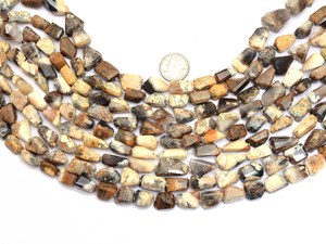 AAA+ Dendrite Opal 12mm-16mm Faceted Nuggets Beads Natural Opal <b>Step</b> Cut Tumbled Semi Precious Gemstone Loose Beads For Jewelry - Product Image 2