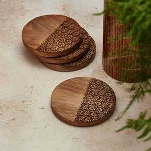 Posavasos cuadrado de madera y resina epoxi azul verdoso moderno y personalizado para decoración de cocina, bar, mesa, protector de calor. - Product Image 2