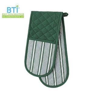 Gants de four doubles résistants à la chaleur 100% coton de haute qualité avec logo personnalisé imprimé - Product Image 5