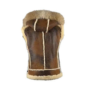 Adjustable Men's Fur Hooded Leather Vest 100% Genuine Shearling Winter Heated Breathable Quick-Dry Plus-Size High Street Style - Product Image 3