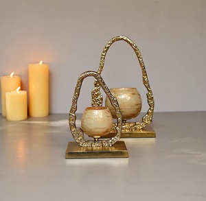 Portavelas vintage Soporte de pieza de decoración Accesorio de cena con velas románticas para mesa de comedor - Product Image 4