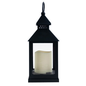 LED Lantern <b>Lamp</b> Black for Home Garden <b>Battery</b> Lighting Balcony Terrace - Product Image 4