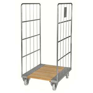 Conteneur à roulettes avec un élégant fond en bois - Product Image 1