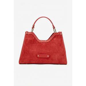 Borsa a Spalla Strutturata in Vera Pelle Scamosciata per Donna, Fatta a Mano in Italia, Art. 25394 - Product Image 4