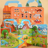 Autocollants en gel pour livre silencieux, jouets éducatifs pour enfants, autocollants de puzzle de dessins animés pour les enfants de 3 à 6 ans
